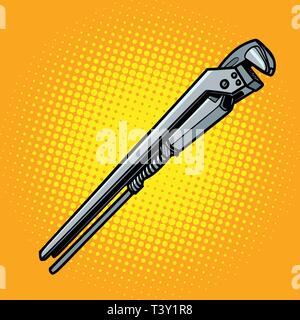 Verstellbarer Schraubenschlüssel. arbeiten. Pop Art retro Vektor Illustration vintage Kitsch 50s 60s Stock Vektor