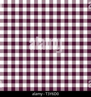 Burgund Rot und Weiß Plaid vector Hintergrund. Nahtlose wiederholen Schachbrettmuster. Stock Vektor