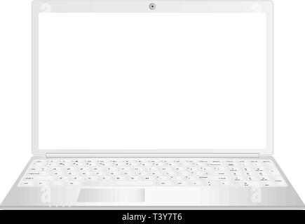 Ein schwarzer Laptop realistische Vector Illustration, Vorderansicht Stock Vektor