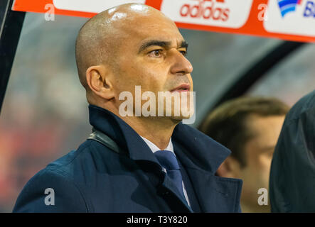 Brüssel, Belgien - 20. März 2019. Belgien National Football Team Coach Roberto Martinez vor der UEFA Euro 2020 Qualifikation Belgien vs Russland Stockfoto