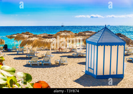 El Duque Strand an der Costa Adeje. Teneriffa, Kanarische Inseln, Spanien Stockfoto