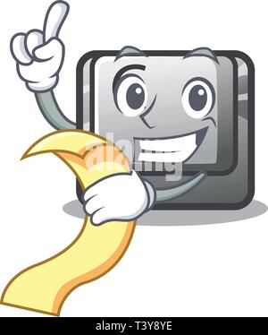 Mit der MENU-Taste C isoliert in der Karikatur Stock Vektor