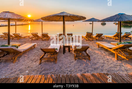 Palaiokastritsa Beach auf Korfu Inseln, Griechenland. Stockfoto