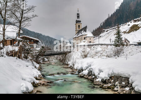 Kirche St. Sebastian in der Ramsau, Berchtesgaden, Bayern, Deutschland Stockfoto