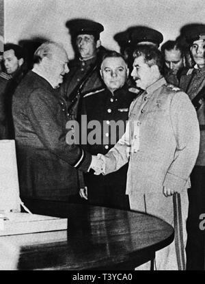Stalin und Woroschilow an der Konferenz von Teheran 1943. Museum: State