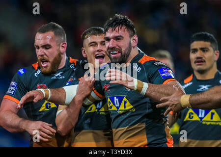 11. April 2019, John Smiths Stadion, Huddersfield, England; Betfred Super League, Runde 10, Huddersfield Riesen vs Castleford Tiger; Gutschrift Craig Milner/News Bilder Stockfoto