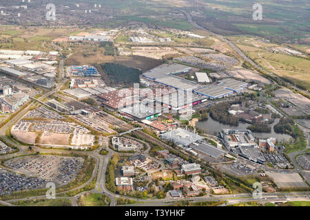 Ein Luftbild des NEC in Birmingham, West Midlands, UK Stockfoto