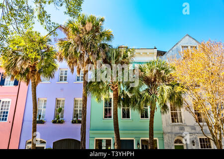 Rainbow Row, Charleston Stockfoto