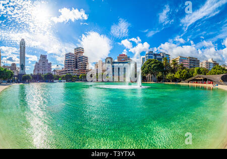 Santa Cruz, Teneriffa, Spanien - 16. Januar 2019: Plaza de España, Santa Cruz de Tenerife, Kanarische Inseln, Spanien Stockfoto