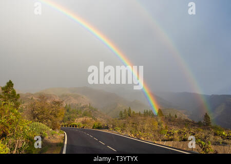 Double Rainbow auf Teneriffa, Spanien Stockfoto