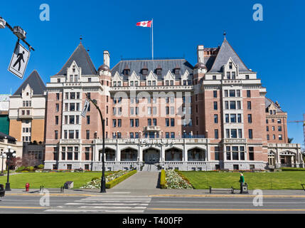 Fairmont Empress Hotel in Victoria, BC, Kanada im Frühjahr. Stockfoto
