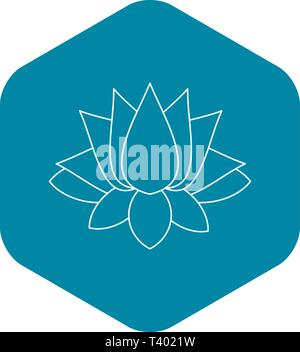 Lotus-Symbol, Umriss-Stil Stock Vektor