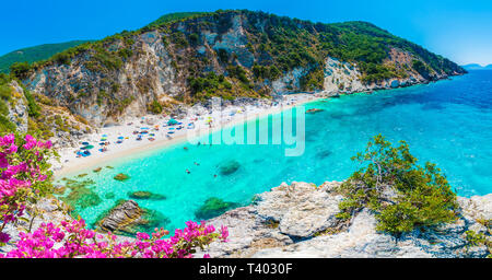 Agiofili Strand am Ionischen Meer, Insel Lefkada, Griechenland. Stockfoto