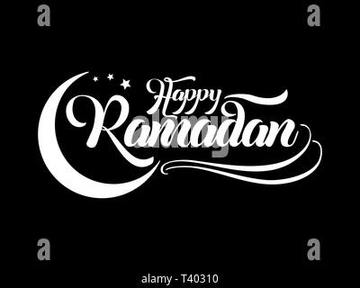 Happy Ramadan Schriftzug Grußkarte an der Eastern Oriental einfache Hintergrund. Stock Vektor