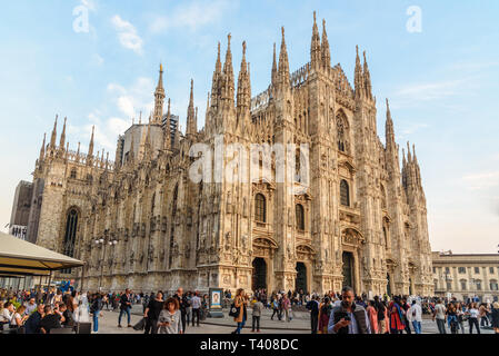 Mailand, Italien - Oktober 15, 2018: Blick auf die Kathedrale oder den Duomo di Milano Stockfoto