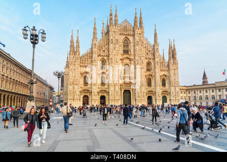 Mailand, Italien - Oktober 15, 2018: Blick auf die Kathedrale oder den Duomo di Milano Stockfoto