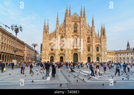 Mailand, Italien - Oktober 15, 2018: Blick auf die Kathedrale oder den Duomo di Milano Stockfoto