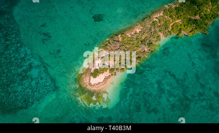 Luftaufnahme der: Chapwani Island in Sansibar Stockfoto