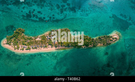 Luftaufnahme der: Chapwani Island in Sansibar Stockfoto