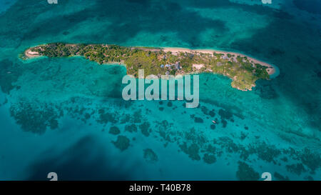 Luftaufnahme der: Chapwani Island in Sansibar Stockfoto