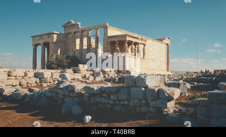 Antike griechische Tempel Ruine der Erechtheion auf der Akropolis in Athen, Griechenland Stockfoto