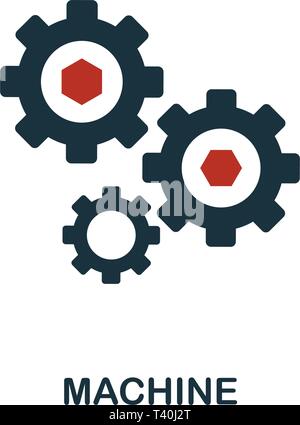 Machine Symbol in zwei Farben Design. Rot und Schwarz Stil Elemente von Machine Learning icons Collection. Creative Machine Symbol. Für web design, Apps, s Stock Vektor