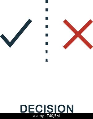 Entscheidung Symbol in zwei Farben Design. Rot und Schwarz Stil Elemente von Machine Learning icons Collection. Kreative Entscheidung Symbol. Für web design, Apps, Stock Vektor