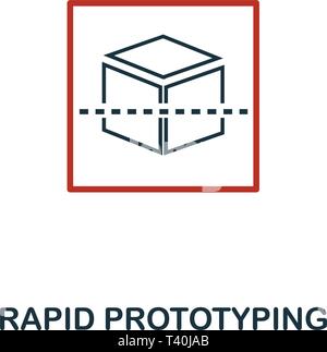 Rapid Prototyping Symbol in zwei Farben Design. Rot und Schwarz Stil Elemente von Machine Learning icons Collection. Kreative Rapid Prototyping Symbol. Für Stock Vektor