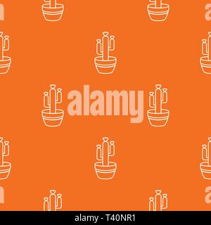 Großen Topf cactus Muster Vector Orange Stock Vektor