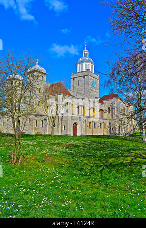 Fareham, Hampshire/England - 25.03.2019: Kathedrale der Anglikanischen Kirche des Hl. Thomas von Canterbury wird lokal als Portsmouth Kathedrale bekannt. Stockfoto