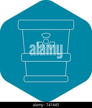 Papierkorb mit radioaktiven Abfällen Symbol Stock Vektor