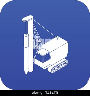 Bohrmaschine Symbol blau Vektor Stock Vektor