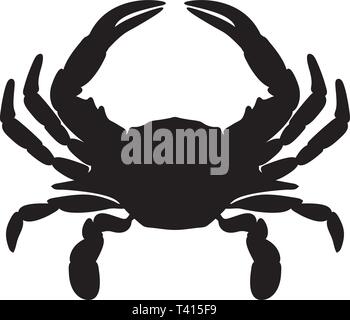 Krabbe Silhouette isoliert Vector Illustration Stock Vektor