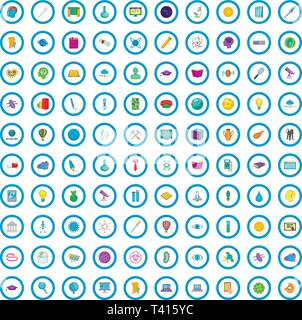 100 Entwicklung der Symbole, Cartoon Stil Stock Vektor