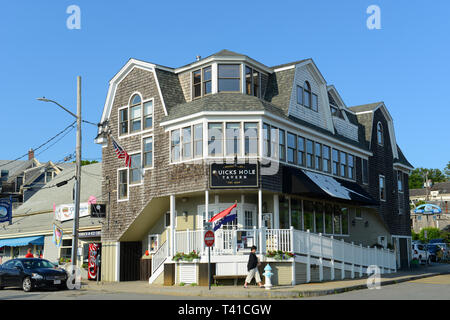 Historische Gebäude in der Innenstadt von Woods Hole, Stadt von Falmouth, Massachusetts, USA. Stockfoto