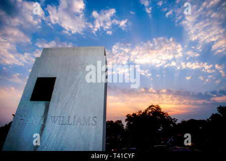 Alabama Montgomery Oakwood Cemetery Hank Williams Memorial Grabstein, Grabstätte für Country-Musik-Sänger, Stockfoto