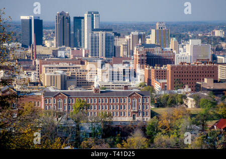 Birmingham Alabama, Skyline der Innenstadt, Hochhäuser, Blick auf den Vulcan Park, Stockfoto