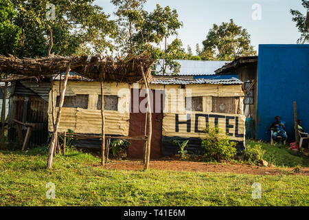 In der Nähe von Kisumu, Kenia - März 8, 2019 - Eine lokale Hotel auf dem Land Stockfoto