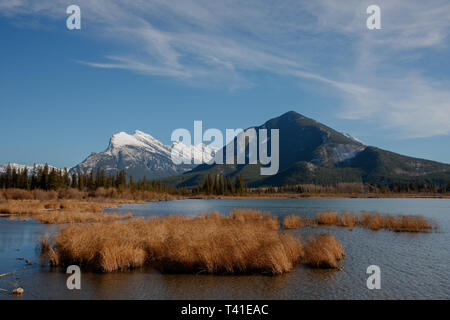 Vermilion Lakes und Mount Rundle in Banff, Alberta, Kanada Stockfoto