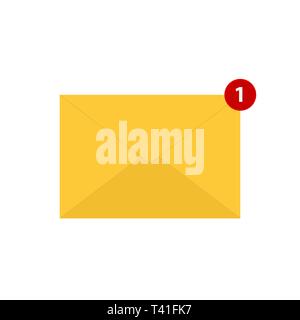 Geschlossen e-Symbol mit einer Nachricht. Vector Illustration von Mail Symbol auf weißem Hintergrund. Stock Vektor