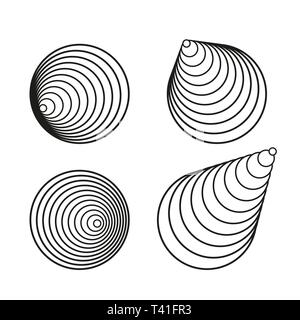 Schwarz vektor Kreis Spirale kreatives Design Elements Collection Stock Vektor