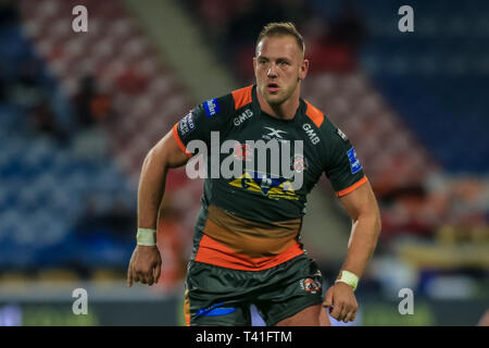 11. April 2019, John Smiths Stadion, Huddersfield, England; Betfred Super League, Runde 10, Huddersfield Riesen vs Castleford Tiger; Liam Watt Castleford Tiger während des Spiels Credit Craig Milner/News Bilder Stockfoto