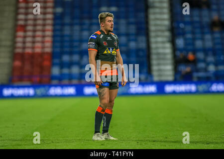 11. April 2019, John Smiths Stadion, Huddersfield, England; Betfred Super League, Runde 10, Huddersfield Riesen vs Castleford Tiger; Greg Minikin von Castleford Tiger während des Spiels Credit Craig Milner/News Bilder Stockfoto