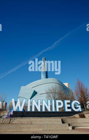 Das Kanadische Museum der Menschenrechte in Winnipeg, Kanada Stockfoto