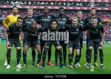 April 11, 2019. Lissabon, Portugal. Eintracht Frankfurt starten Team für das Spiel der UEFA Europa League, Viertelfinale, SL Benfica vs Eintracht Frankfurt © Alexandre de Sousa/Alamy leben Nachrichten Stockfoto