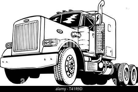 Klassische Peterbilt Vector Illustration Stock Vektor