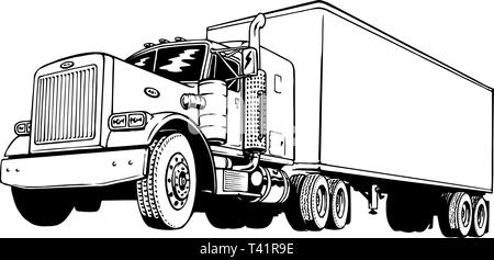 Klassische Peterbilt Vector Illustration Stock Vektor