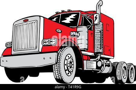 Klassische Peterbilt Vector Illustration Stock Vektor