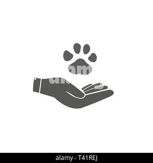 Hand, die Pfoten - Tierschutz Symbol. Vektor-Vector Illustration.eps 10. Stock Vektor
