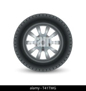 Realistische Auto Rad Reifen isoliert Vector Illustration Stock Vektor